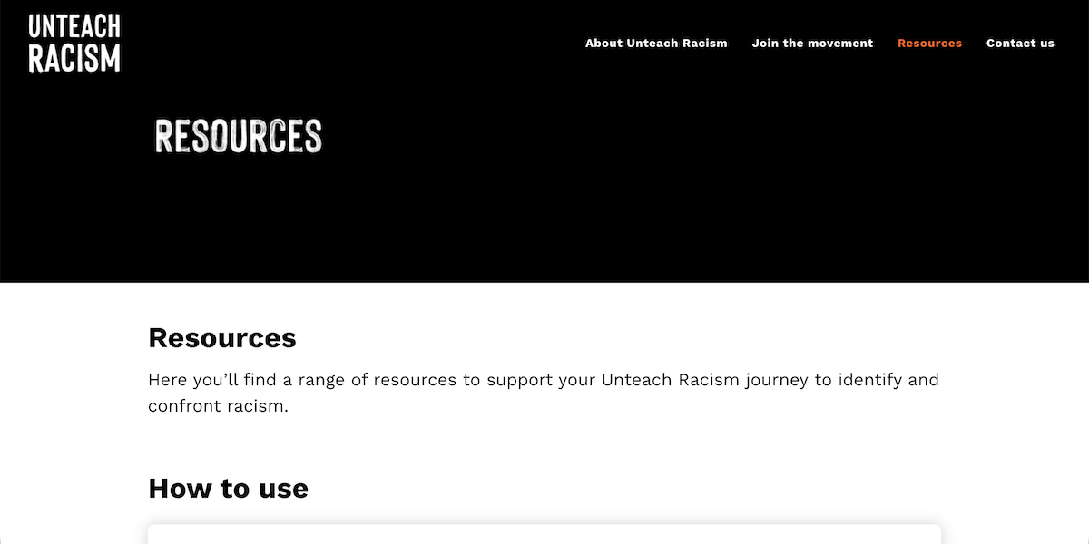 Unteach Racism Resources