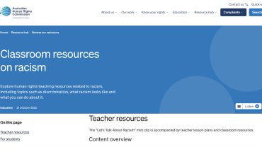 Classroom resources on racism